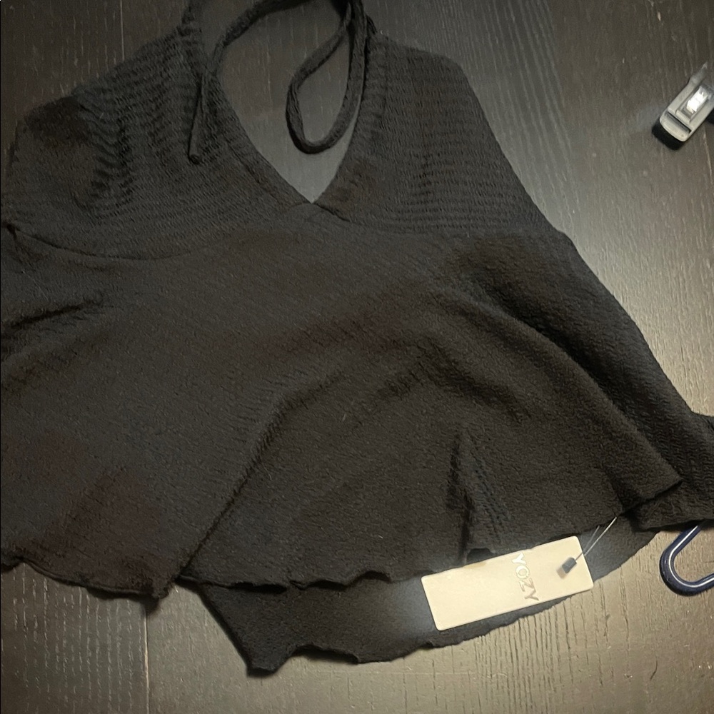 Black Halter Top large NWT YOZY
